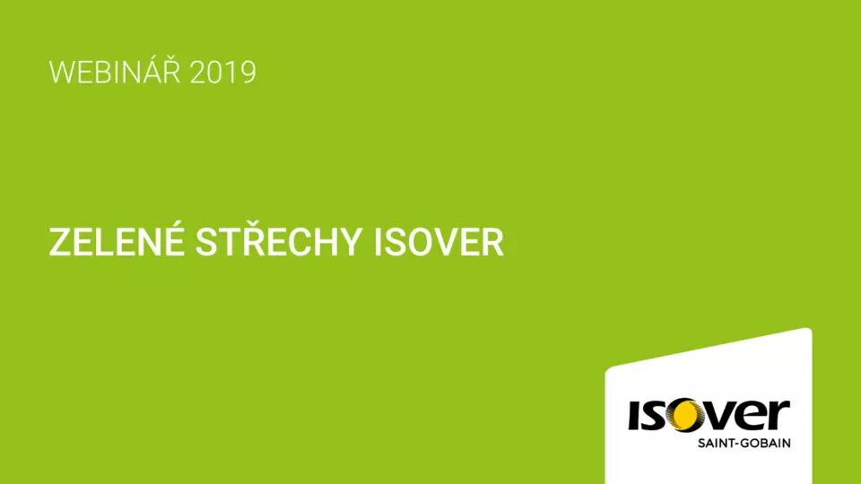 Webinář ISOVER: Zelené střechy Isover