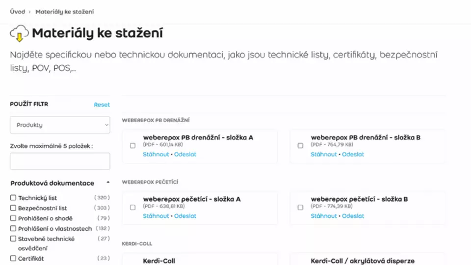 Materiály ke stažení - Weber