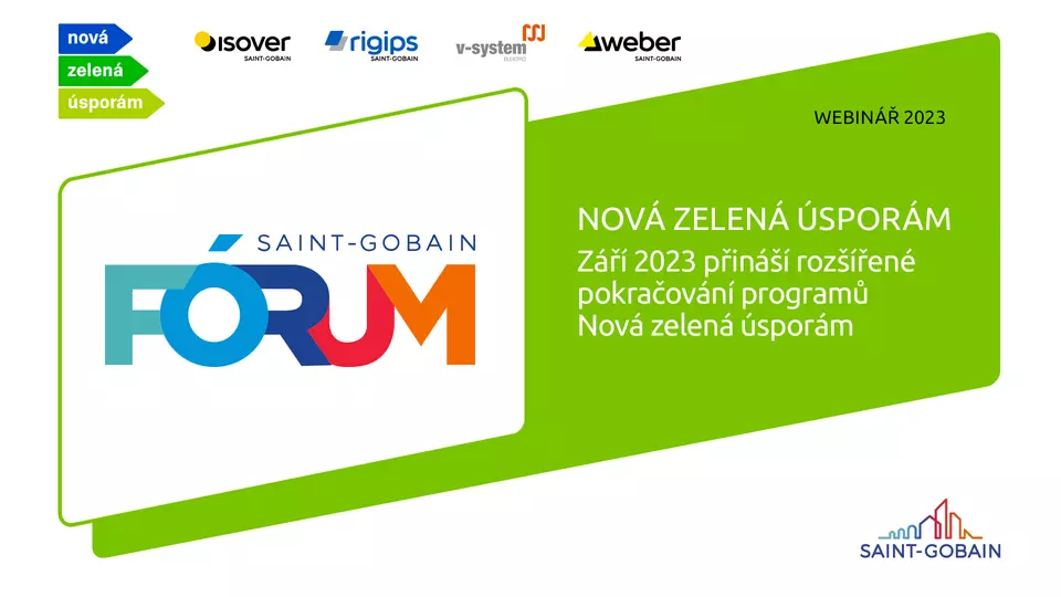 Webinář: Září 2023 přináší rozšířené pokračování programů Nová zelená úsporám Webinář: Září 2023 přináší rozšířené pokračování programů Nová zelená úsporám