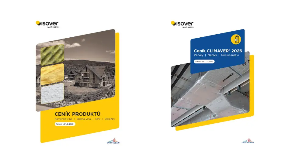 Dva nové ceníky od 1. 2. 2026: Isover ČR a CLIMAVER®